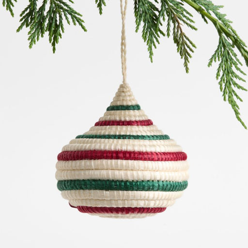 All Across Africa Red & Green Tier Ball Christmas Ornament