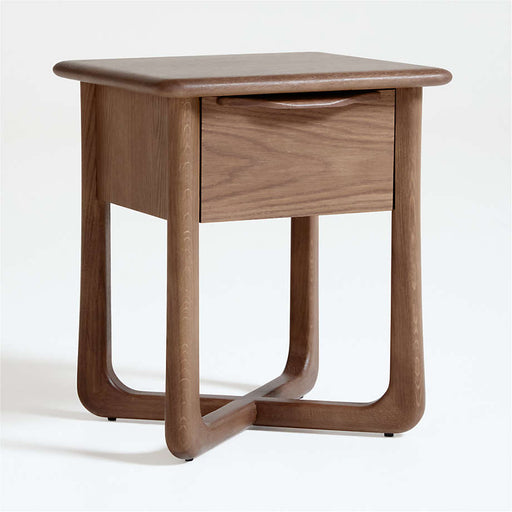 Alrik 20" Brown Oak Wood Narrow Nightstand