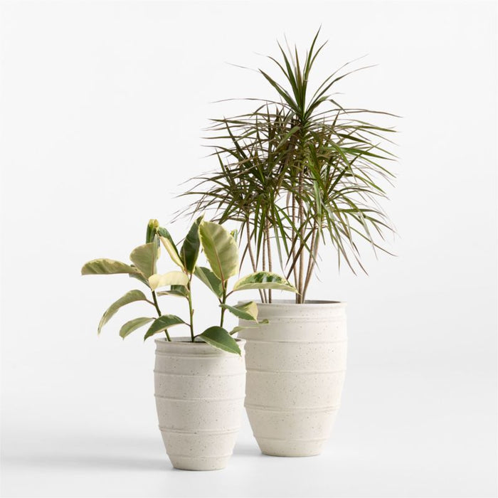 Kina 15.75" x 11.61" White Indoor/Outdoor Fiberstone Planter