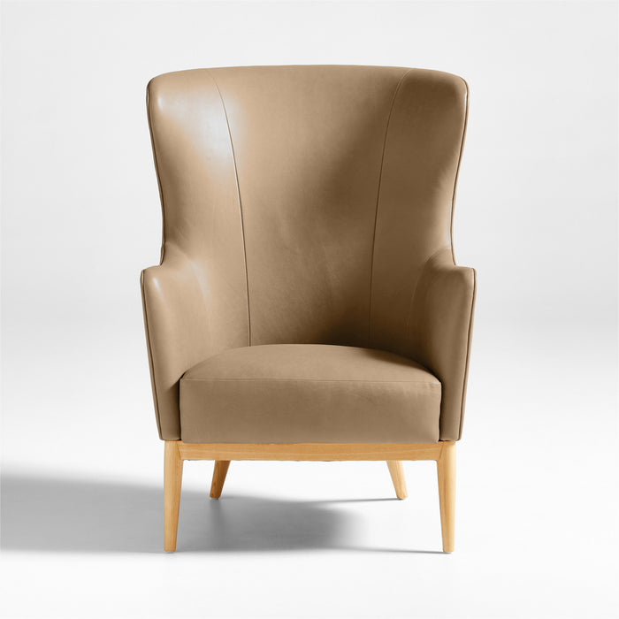 Alva Leather Wingback Accent Chair