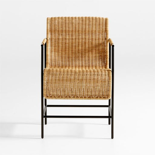 Alvar Black Rattan Dining Arm Chair