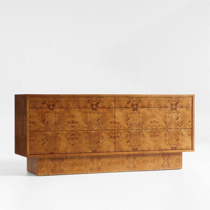 Ambrose Mappa Burl Wood 6-Drawer Dresser