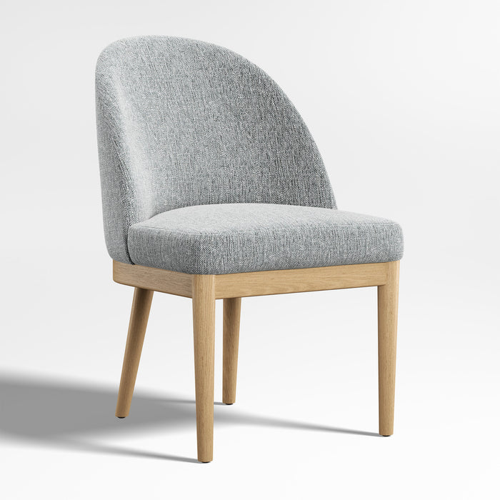 Ana Navy Blue Natural Wood Dining Chair