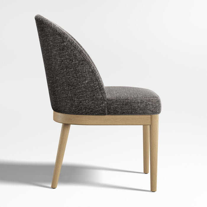 Ana Charcoal Grey Natural Wood Dining Chair