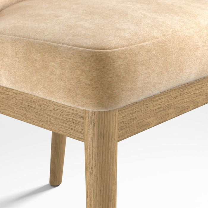 Ana Camel Tan Velvet Dining Chair with Natural Legs