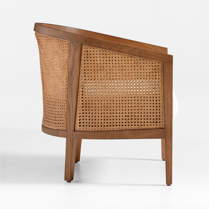 Ankara Natural Cane Chair with Ivory Cushion
