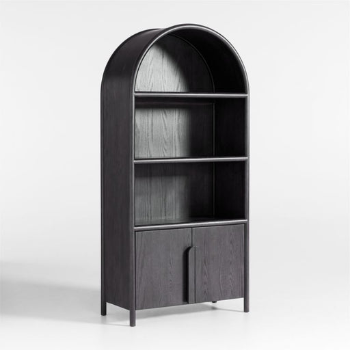 Annie 38" Charcoal Brown Wood Storage Bookcase with Shelves by Leanne Ford