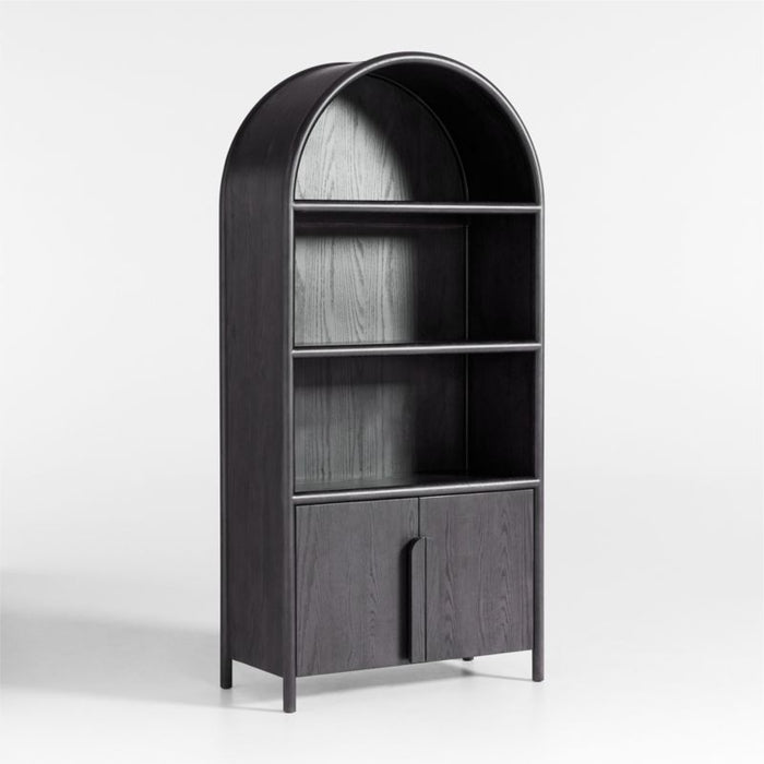 Annie 38" Charcoal Brown Wood Storage Bookcase with Shelves by Leanne Ford