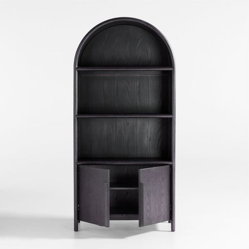 Annie 38" Charcoal Brown Wood Storage Bookcase with Shelves by Leanne Ford