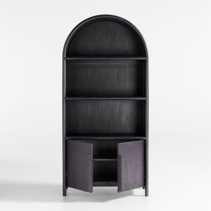 Annie 38" Charcoal Brown Wood Storage Bookcase with Shelves by Leanne Ford