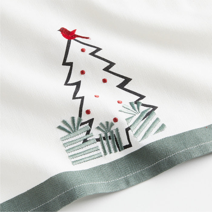 Arctic Bird and Christmas Tree Organic Cotton Dish Towel