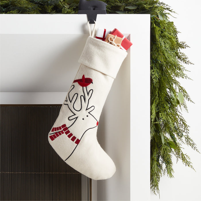 Arctic Friend Reindeer Christmas Stocking by Joan Anderson