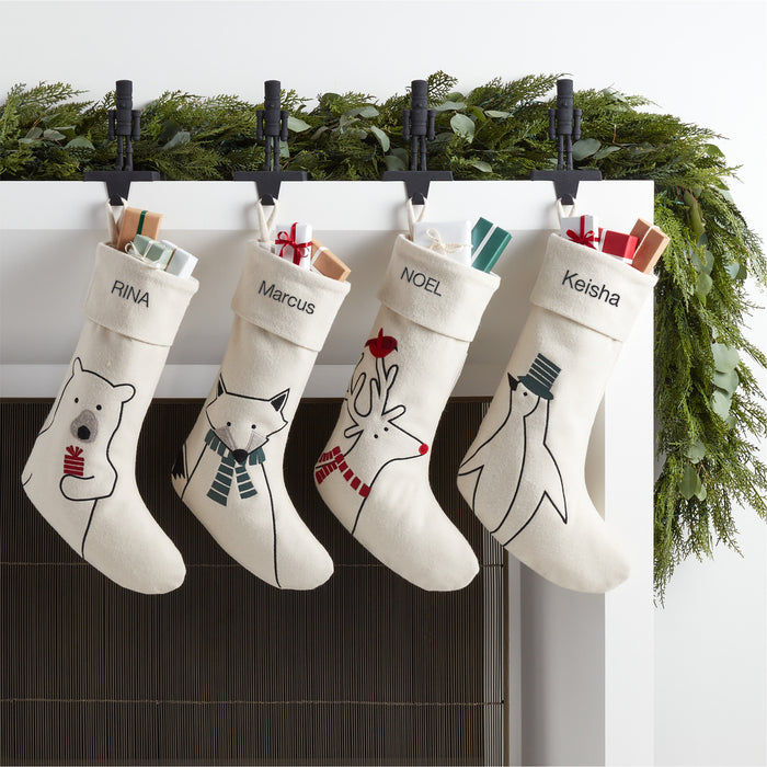 Arctic Friend Reindeer Christmas Stocking by Joan Anderson