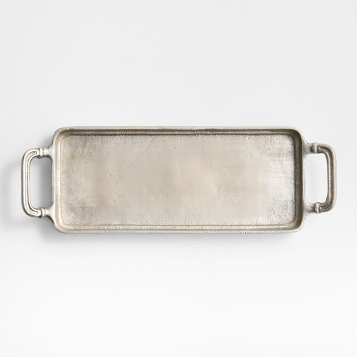 Argento Antique Metal Rectangular Tray with Divided Glass Bowls