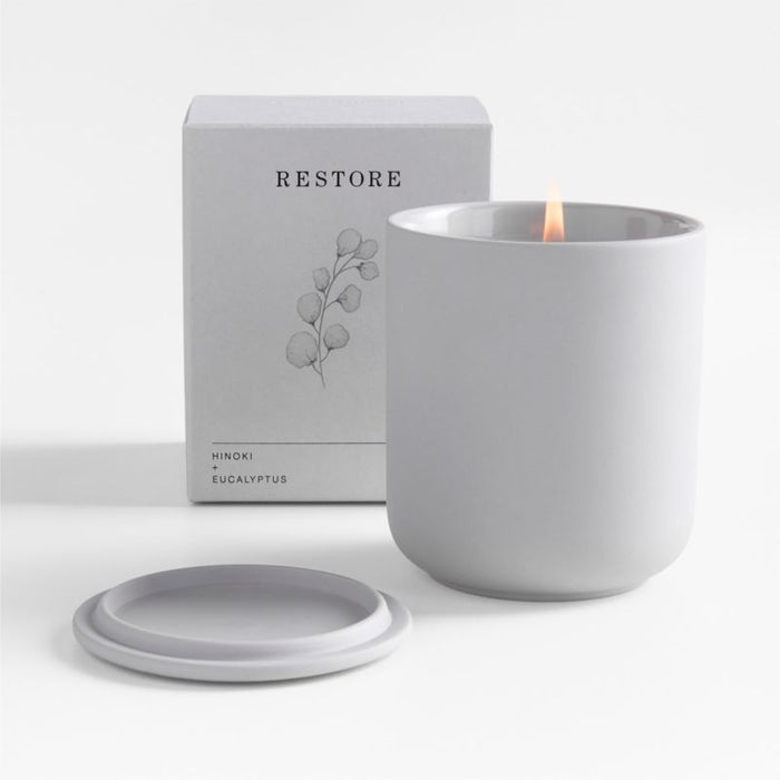 Restore Aromatherapeutic 1-Wick Scented Candle - Hinoki + Eucalyptus