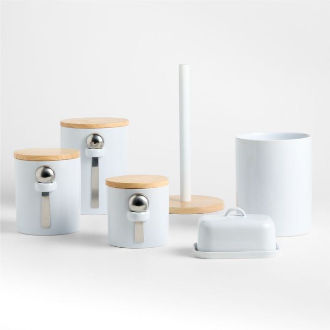 Aspen Small White Canister with Scoop