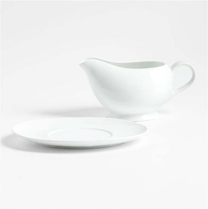 Aspen Porcelain Gravy Boat with Saucer