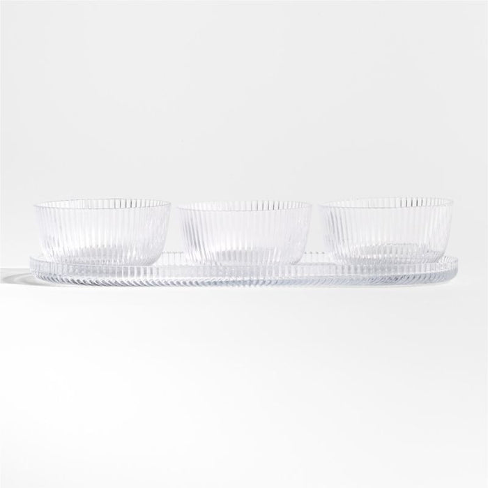 Atwell Glass Tray with Bowl Trio