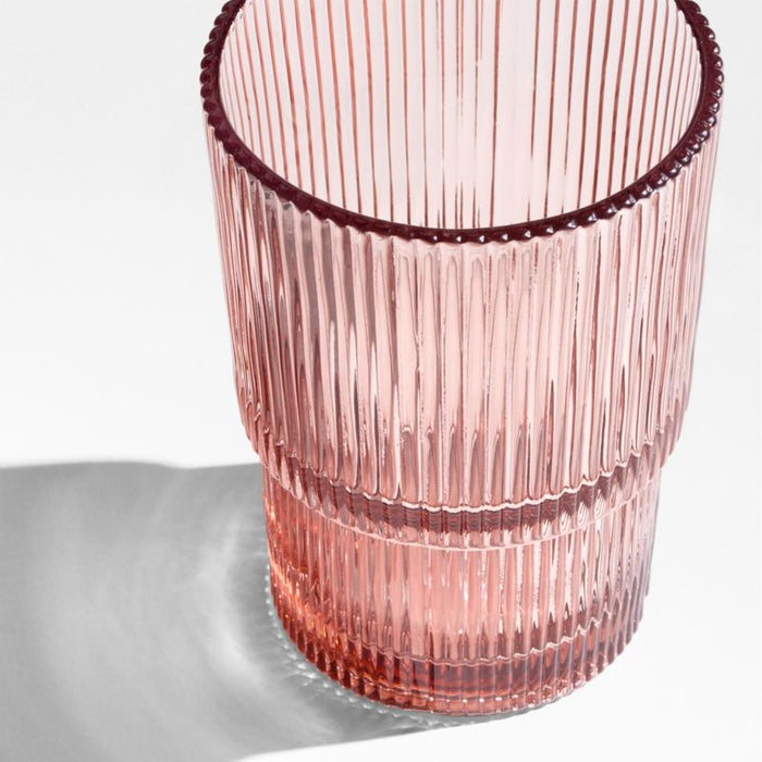 Atwell 16-oz. Spring Pink Stackable Ribbed Highball Glass