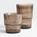 Atwell 16-oz. Taupe Stackable Ribbed Highball Glass