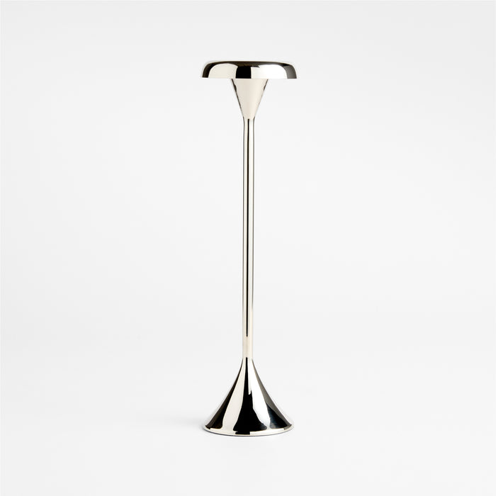 Aura Small Nickel Cast Brass Taper Candle Holder 12 by Daniel Humm