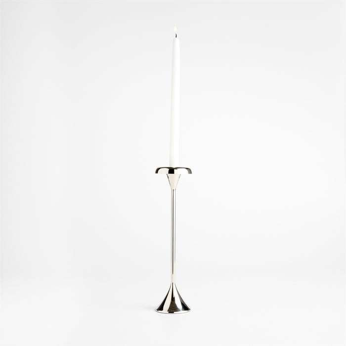 Aura Small Nickel Cast Brass Taper Candle Holder 12 by Daniel Humm