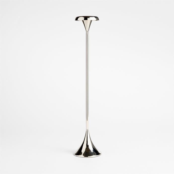 Aura Large Nickel Cast Brass Taper Candle Holder 18 by Daniel Humm