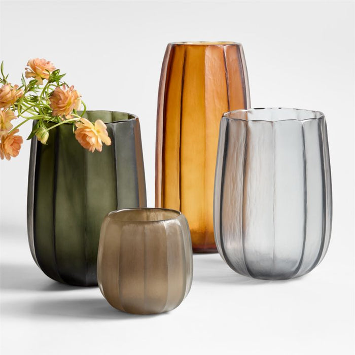 Renata Tall Amber Glass Vase 15"