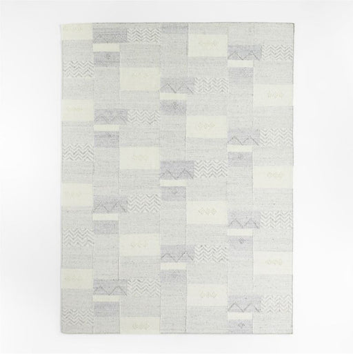 Avignon Wool Flatweave Silver Grey Area Rug 8'x10'