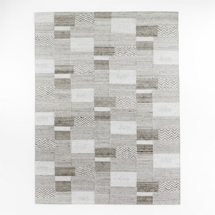 Avignon Wool Flatweave Taupe Area Rug 6'x9'
