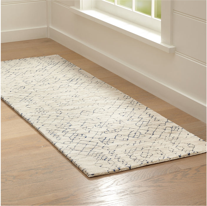 Azulejo Neutral Moroccan Style Rug Runner 2.5'x7'