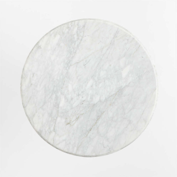 Chelsea 36" Carrara Marble and Walnut Round Bistro Dining Table