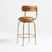 Bess Leather and Metal Swivel Counter Stool by Brigette Romanek