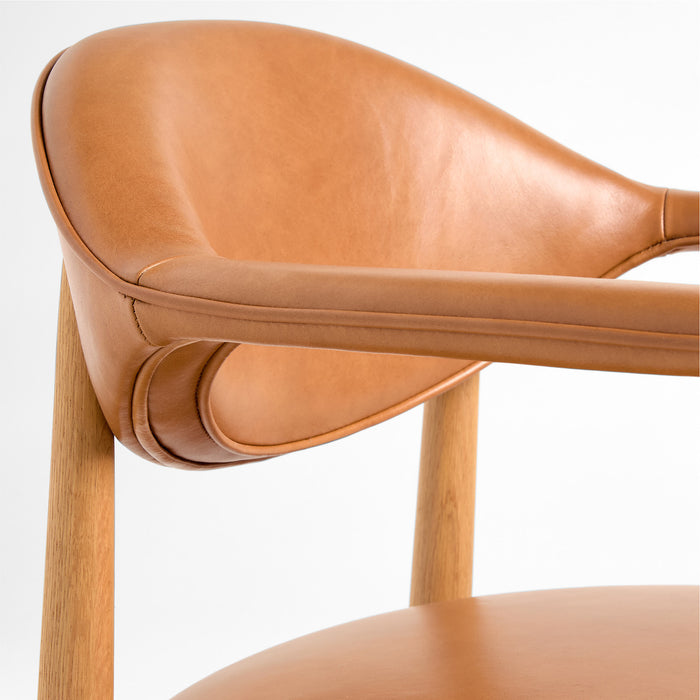 Isle Leather and Wood Dining Chair by Brigette Romanek
