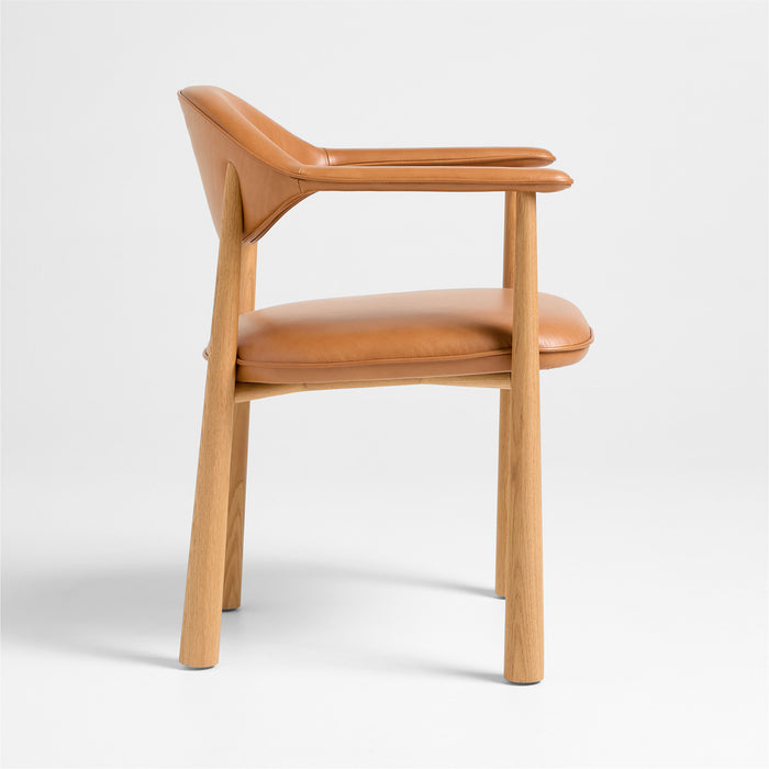Isle Leather and Wood Dining Chair by Brigette Romanek