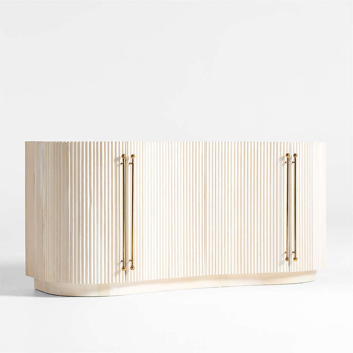 Coastline 72" Oak Wood Fluted Credenza by Brigette Romanek