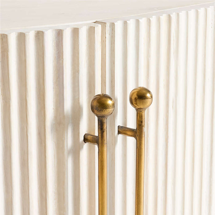 Coastline 72" Oak Wood Fluted Credenza by Brigette Romanek