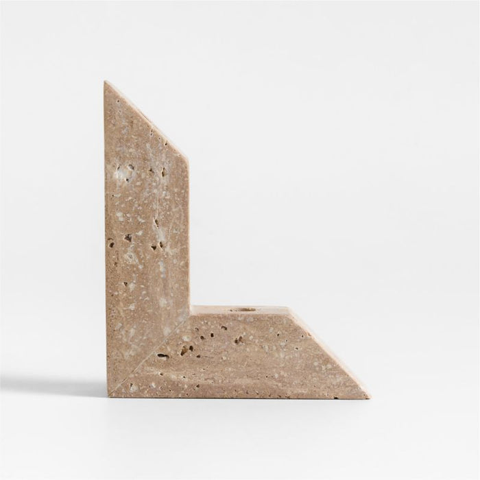 Up Travertine 2-Taper Candle Holder by Brigette Romanek