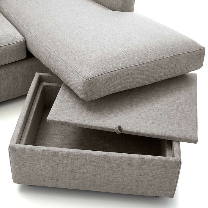 Barrett II 91" Reversible Storage Chaise Lounge Queen Sleeper Sectional Sofa