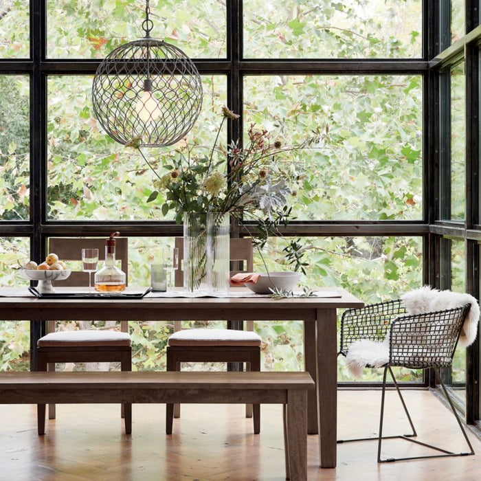 Basque 84" Light Brown Solid Wood Dining Bench