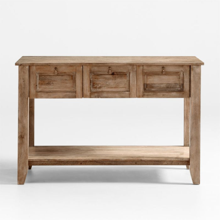 Basque 56" Light Brown Solid Wood Kitchen Island with Storage