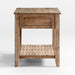 Basque 56" Light Brown Solid Wood Kitchen Island with Storage