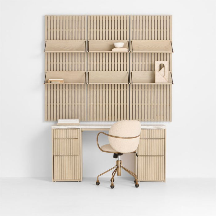Luna Ivory Boucle Upholstered Office Chair