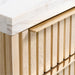 Batten 61.5" Natural Oak Wood Console Desk with White Marble Top