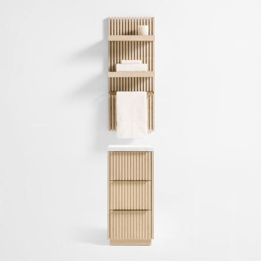 Batten 39" White Oak Wood Bath Wall Panel