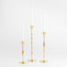 Beaded Medium Polished Brass Finish Metal Taper Holder 14.5"