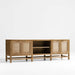 Blake 85" Light Brown Teak and Rattan Storage Media Console