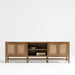 Blake 85" Light Brown Teak and Rattan Storage Media Console