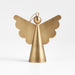 Brass Metal Angel with Scalloped Wing Christmas Tree Ornament