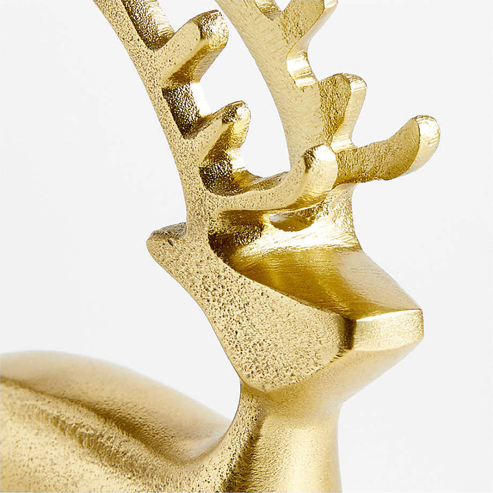 Brass Finish Holiday Reindeer Decoration 10.5"